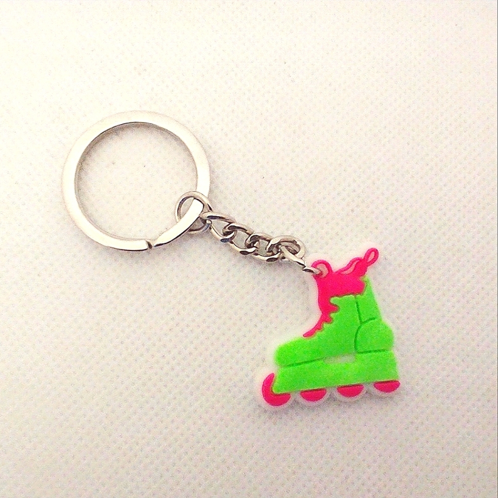 🧁 3/$30 Neon Rollerblade Barbie-Inspired Keychain NEW